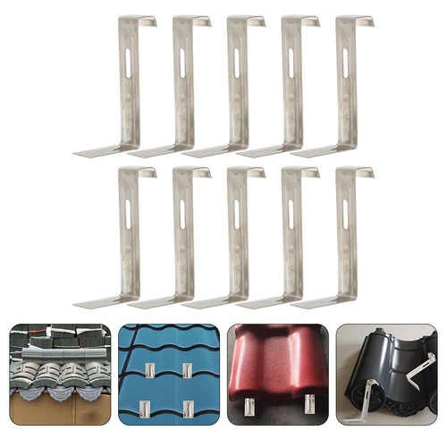 10pcs silver roof - silver, clips